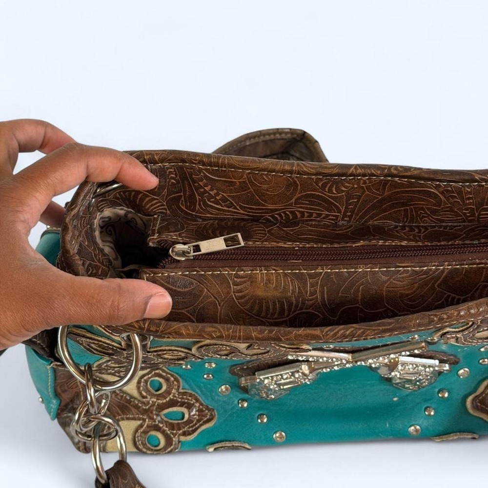 Western Embellished Montana West Handbag and Matching Purse McBling Rodeo Queen - Picture 5 of 8